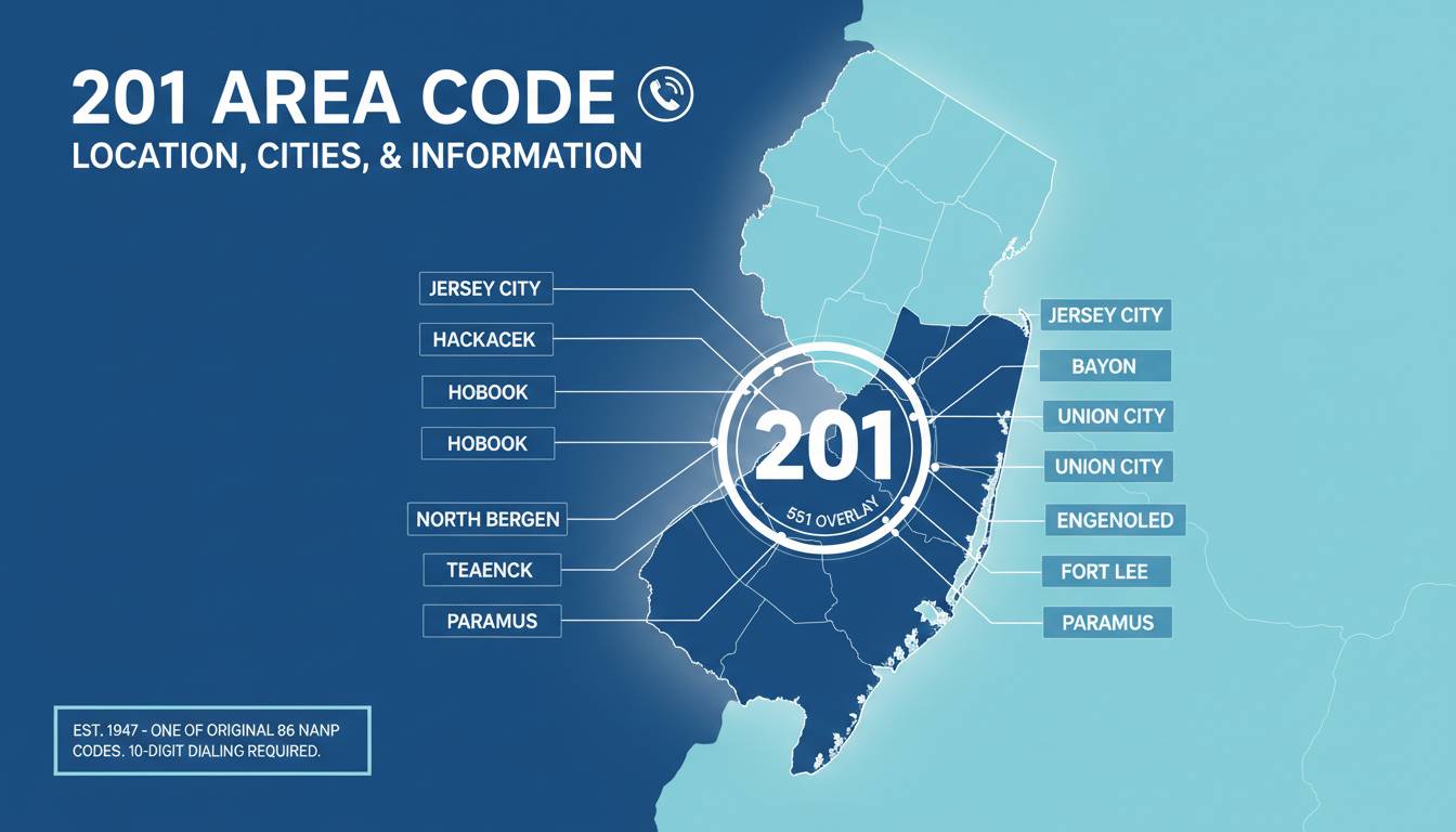 201 Area Code: Location, Cities, and Phone Number Information