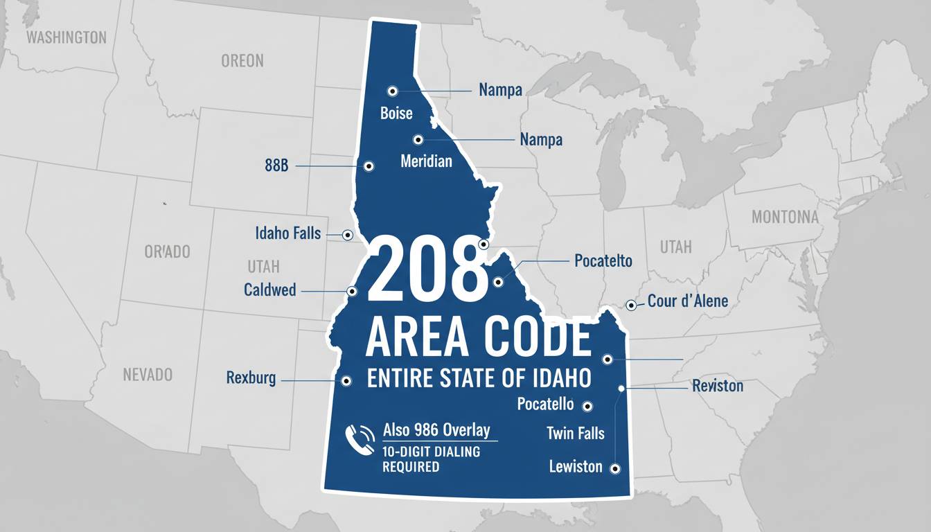 208 Area Code: Location, Map, Cities, and Phone Lookup Guide