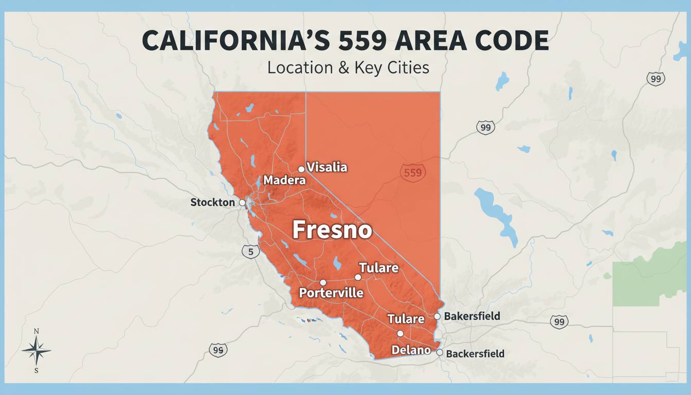 559 Area Code: Location, Map, Cities, and Who Uses It