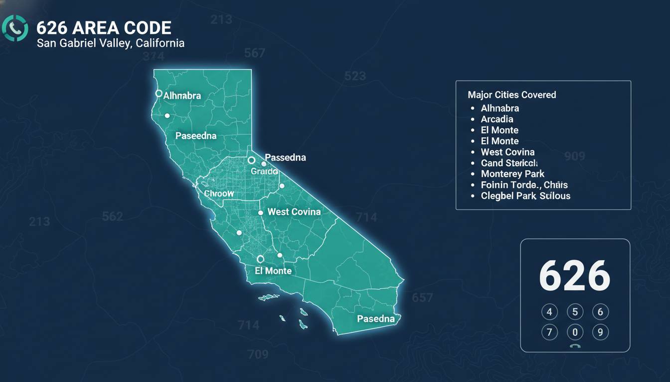 626 Area Code: Location, Cities, Map, and Phone Number Guide