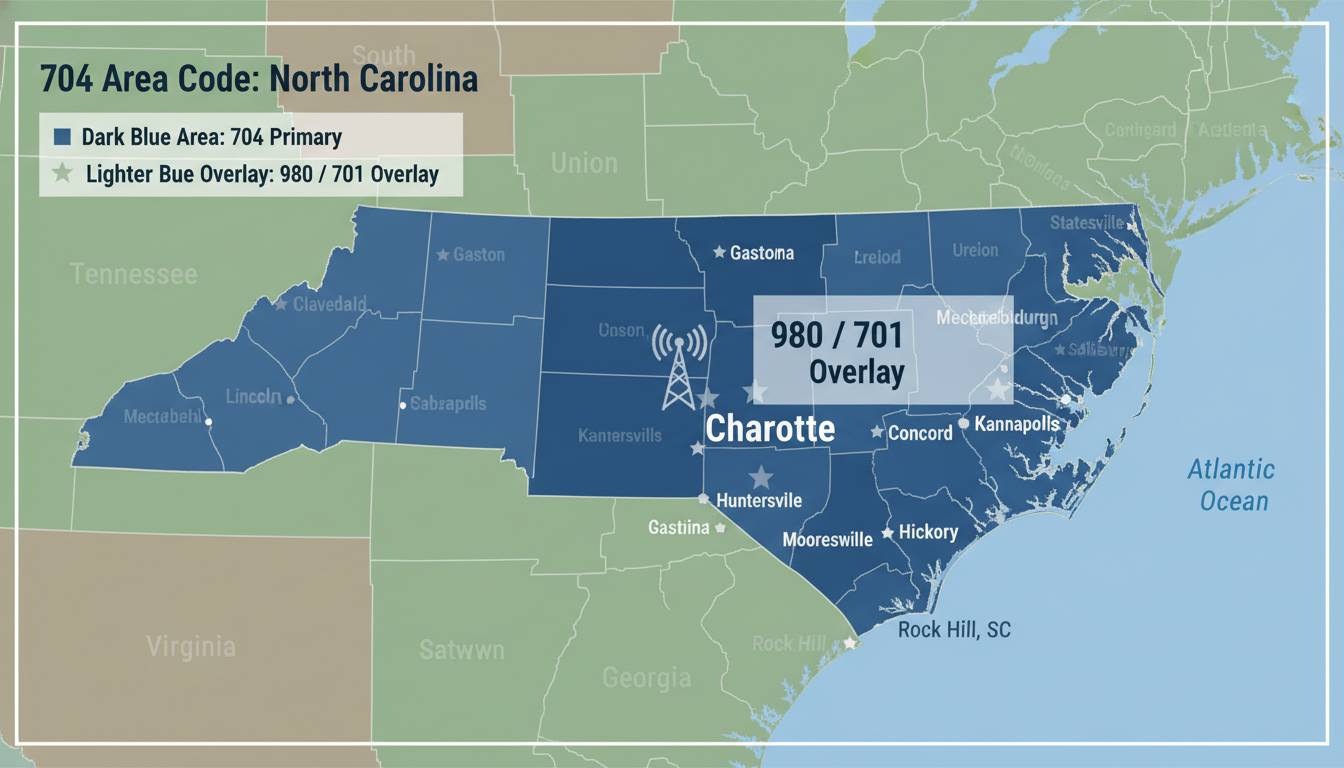704 Area Code: Location, Cities, Map & Phone Number Lookup