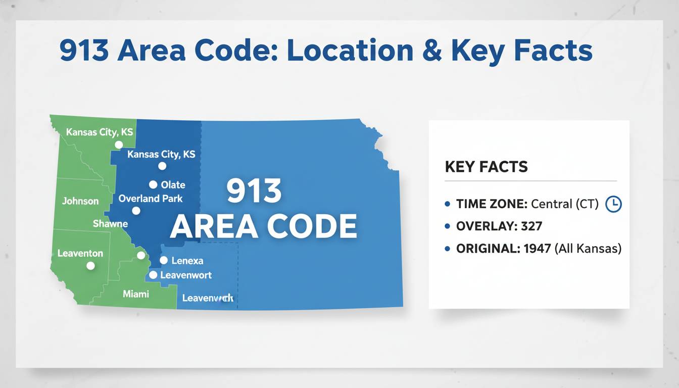 913 Area Code: Location, Map, and Key Facts