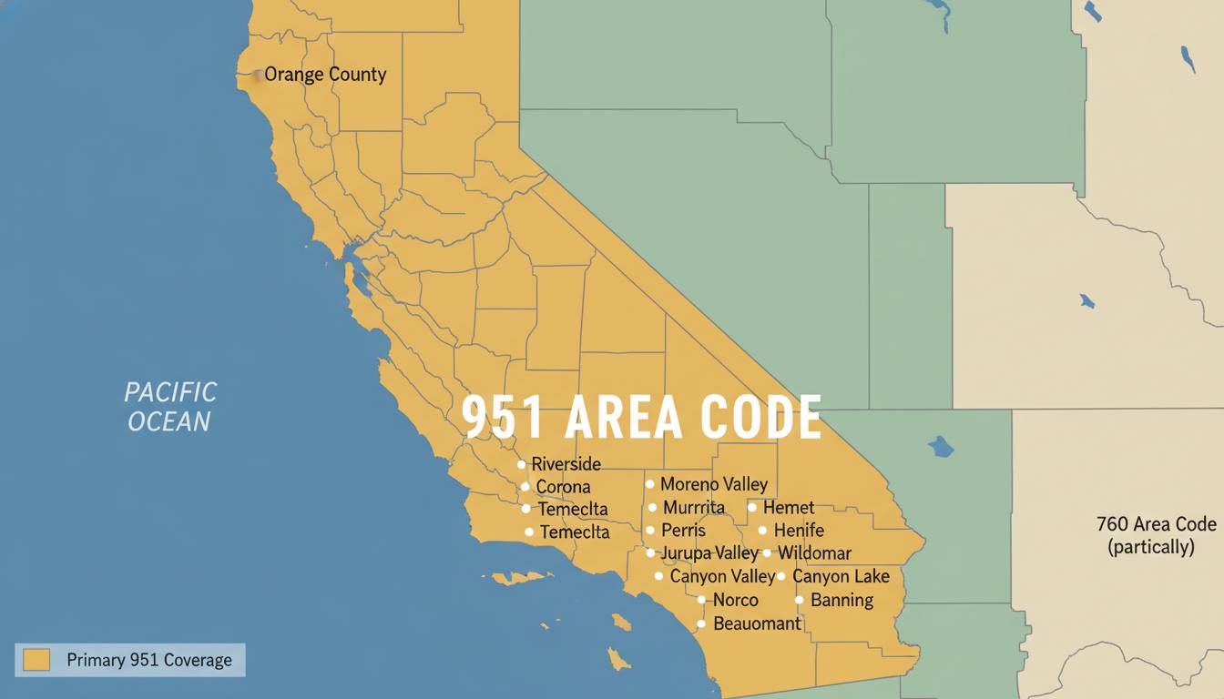 951 Area Code: Location, Coverage Map & Cities Served