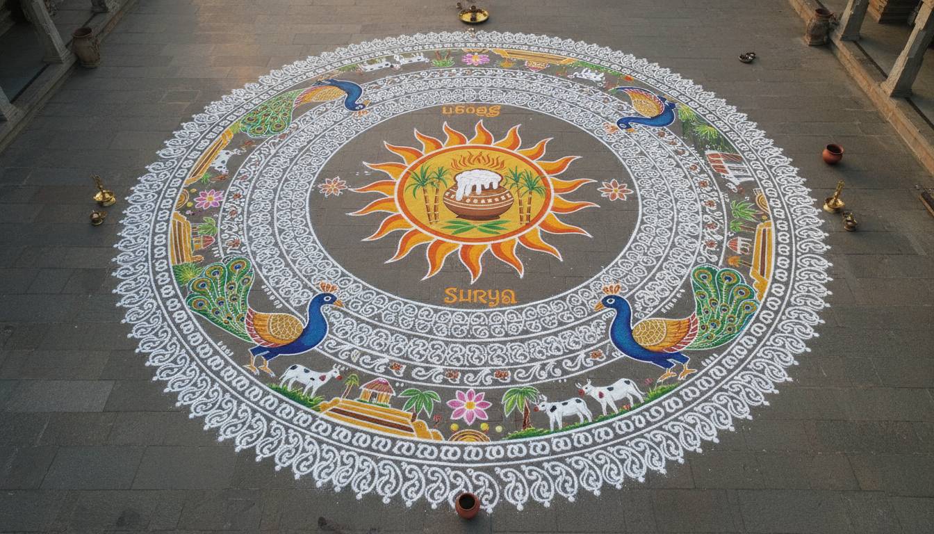 Big Traditional Pongal Kolam: Stunning Designs & Ideas