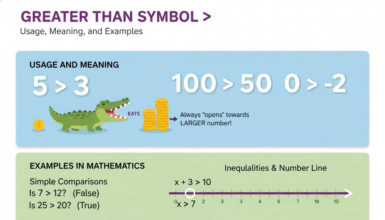Greater Than Symbol > Usage, Meaning, and Examples