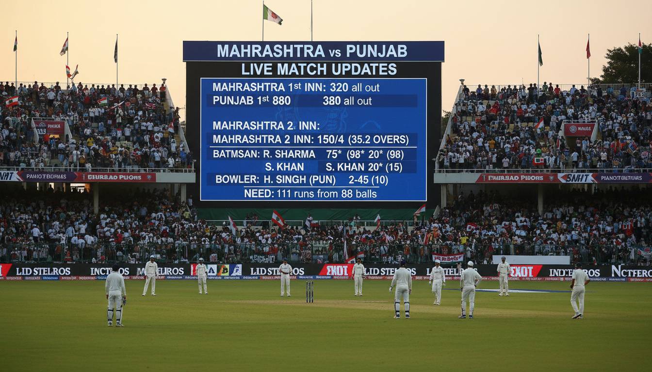 Maharashtra vs Punjab Cricket Scorecard - Live Match Updates