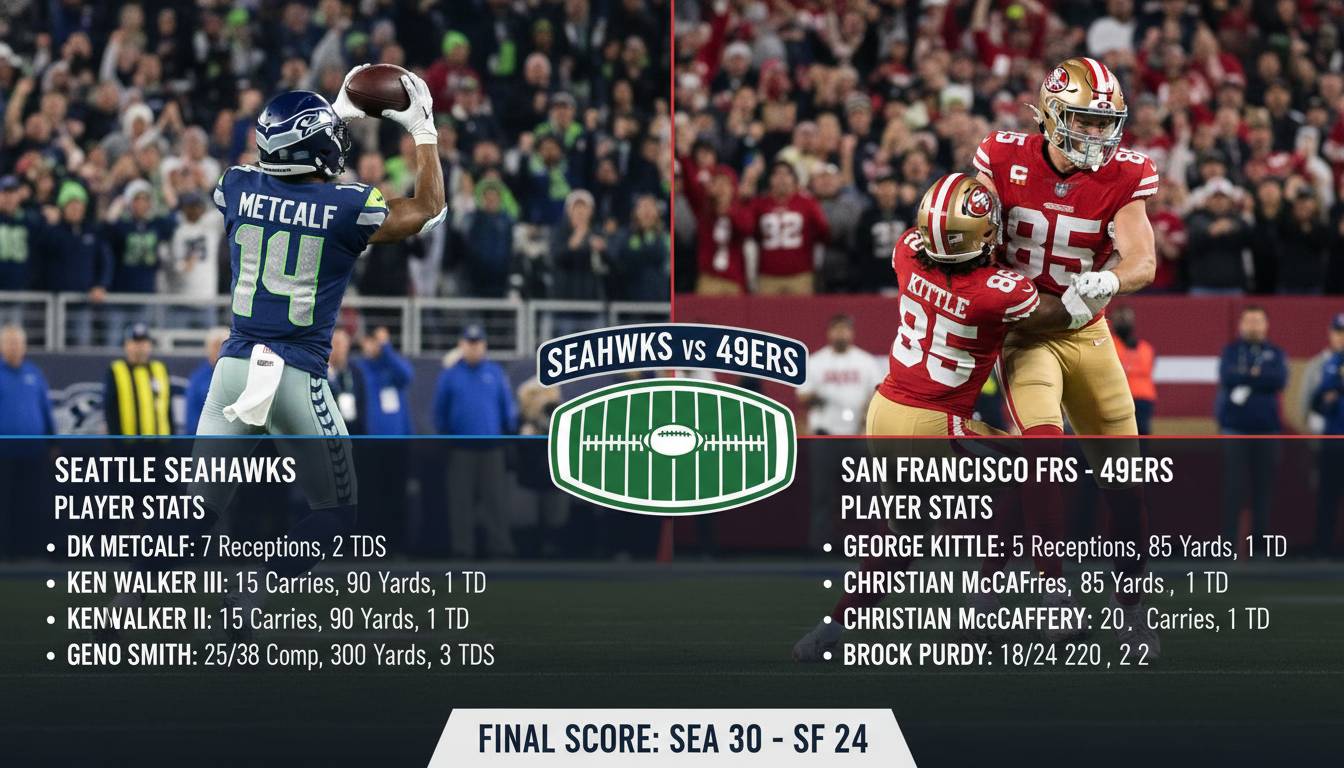 Seahawks vs 49ers Match Player Stats Breakdown