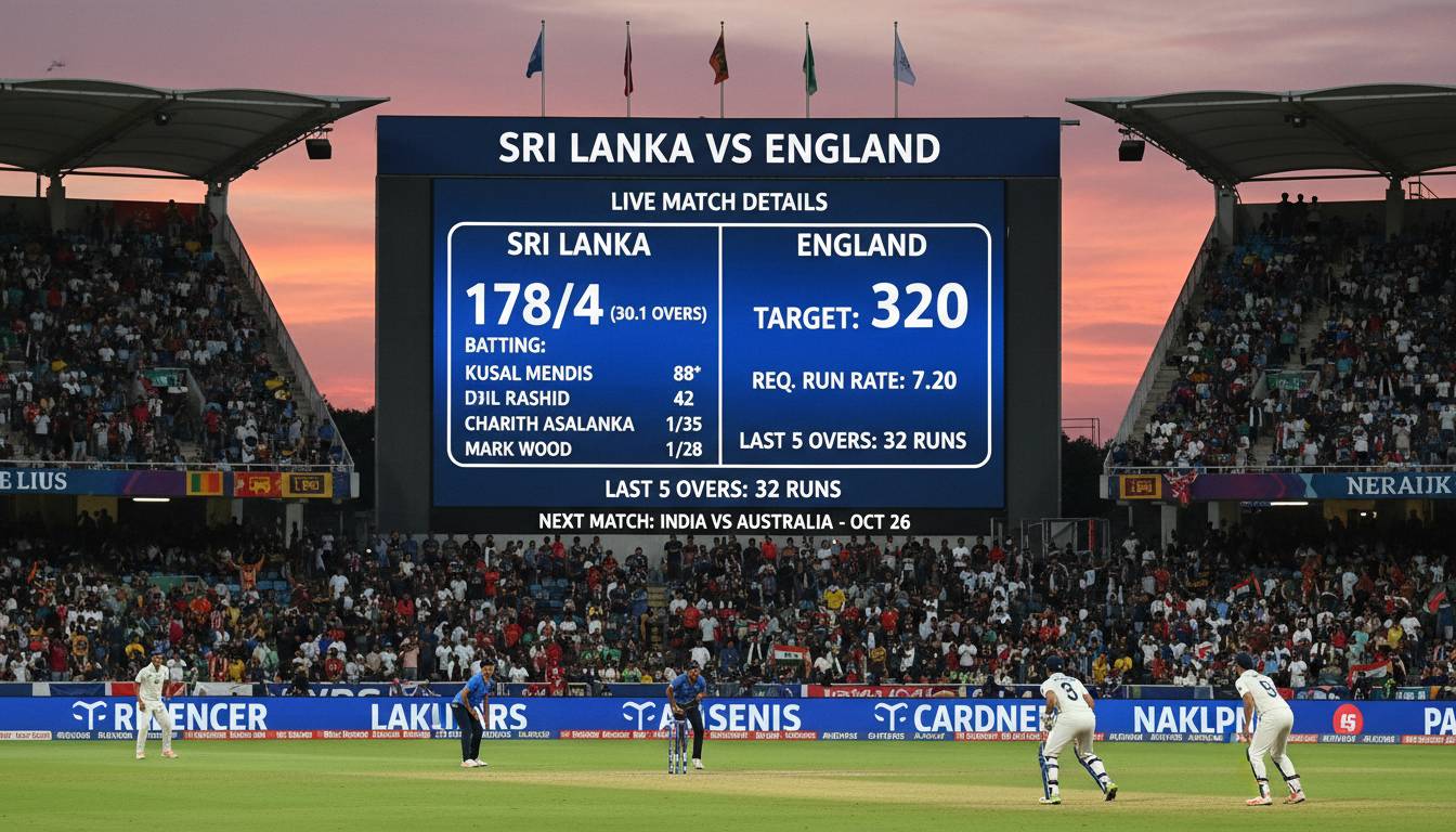 Sri Lanka vs England Cricket Scorecard | Live Match Details