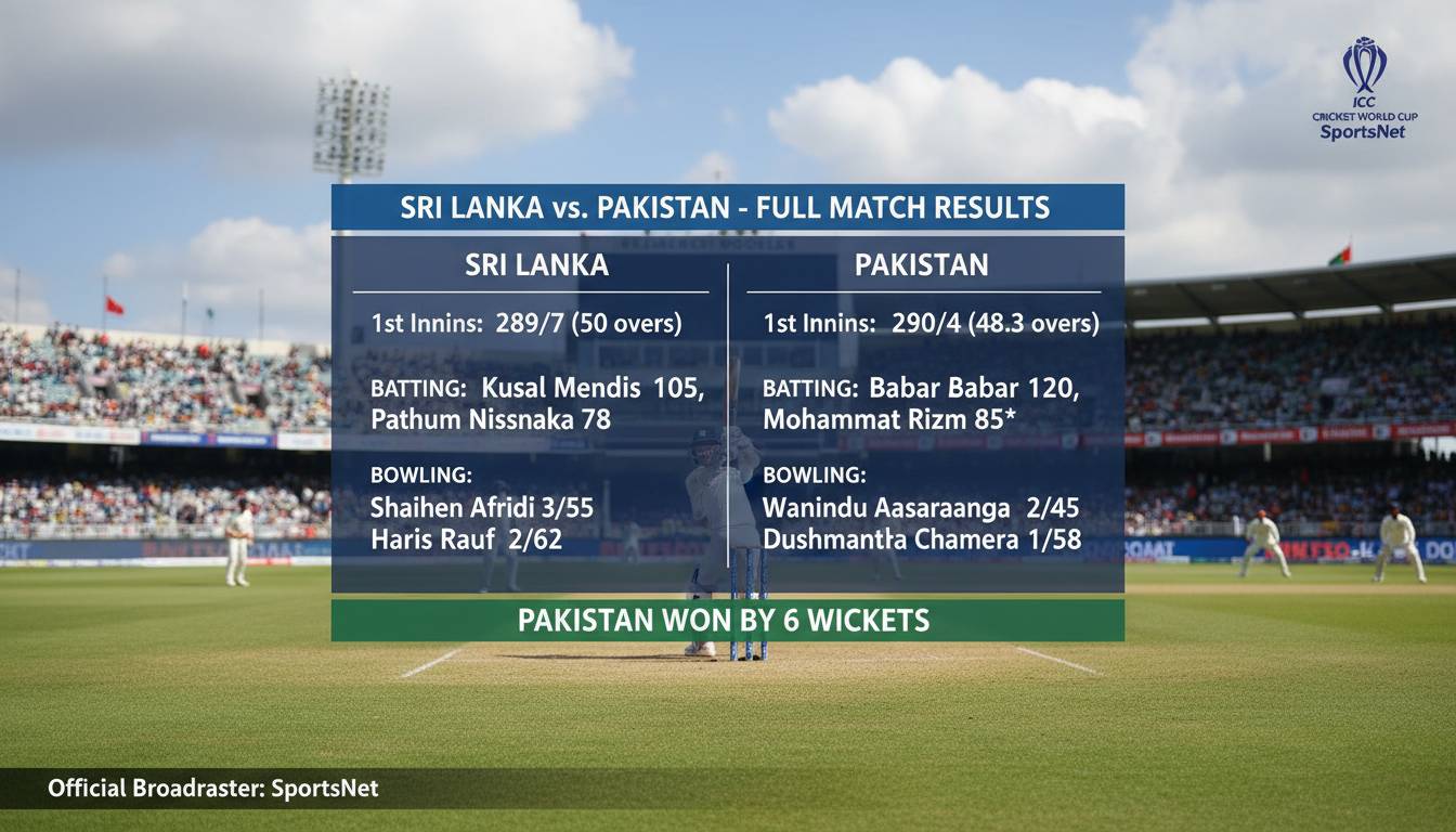 Sri Lanka vs Pakistan Match Scorecard | Full Cricket Results