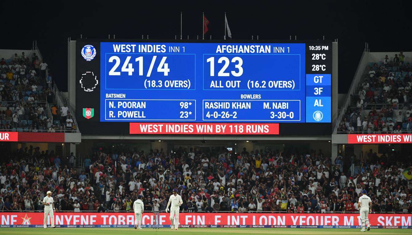 West Indies vs Afghanistan Scorecard - Live Cricket Match