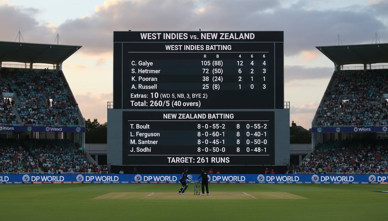 West Indies vs New Zealand Match Scorecard | Cricket